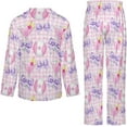 thumbnail image 6 of HPINK-T Women Long Sleeve Pajama Set Comfy Pjs Sets Cocktail Ball Bow 2 Piece Lounge Set, 6 of 6