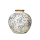 thumbnail image 3 of Creative Co-Op Df2720 Jarrón Con Diseño Floral De Terracota De 8 Pulgadas De Alto Y Acabado Craquelado, Color Azul, 3 of 7