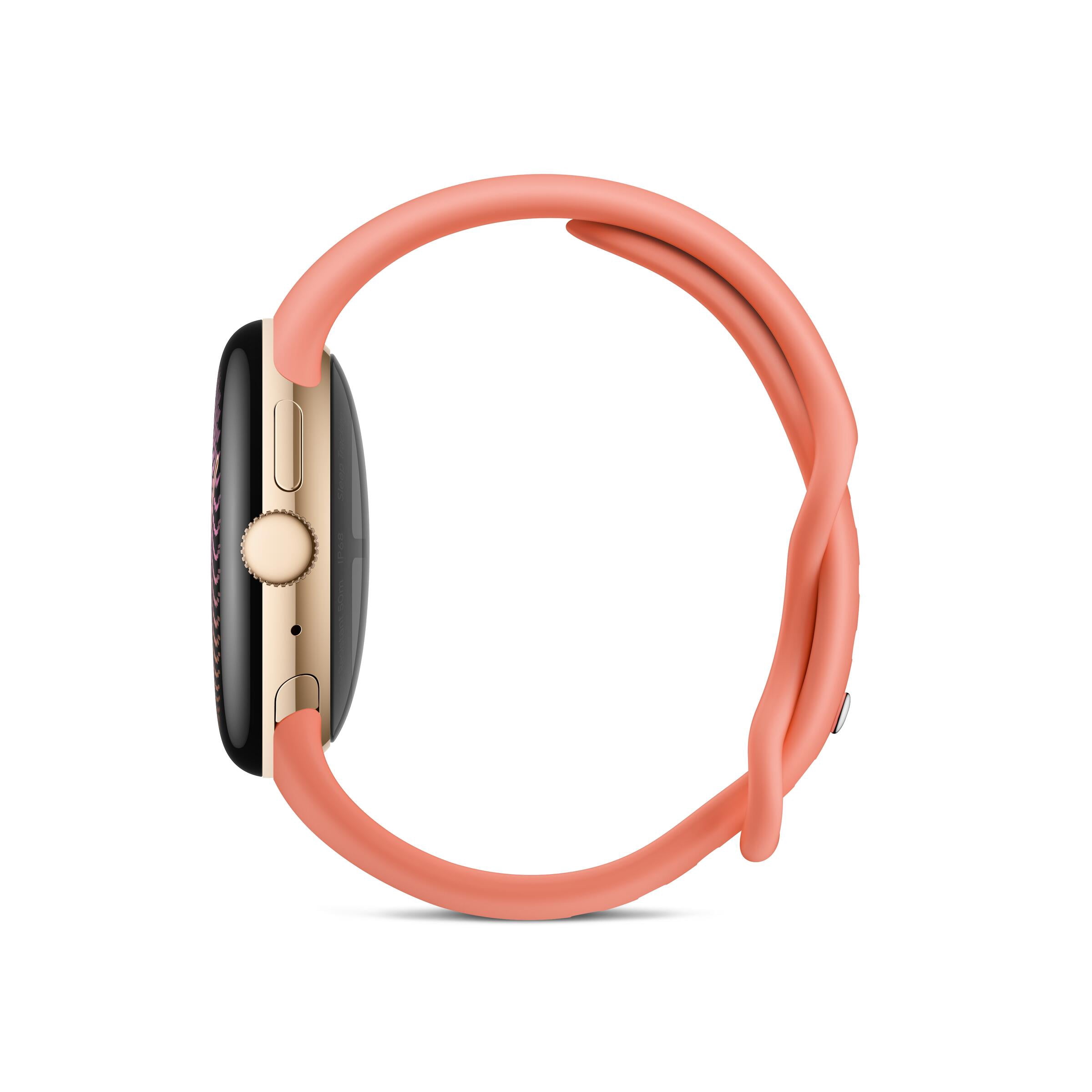 Google Pixel Watch 5 (41mm) LTE - Android Smartwatch with Domed Display, Comprehensive Health and Fitness Tracking, and Help from Gemini - Champagne Gold Aluminum Case / Canyon Active Band (2nd gen)