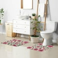 thumbnail image 6 of Yayeee Bath Rug for Bathroom Floor Non Slip Rectangle Fluffy Soft Absorbent Mat, 16"x24", Pink Flowers, 6 of 7