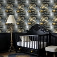 thumbnail image 3 of Baroque Peel and Stick Wallpaper Magical Misty Valley Golden Mushrooms Lazy Moths Wall Mural 23.6in x 9.8ft Self Adhesive Removable Wall Paper Renter Friendly Wallpaper for Women Bedroom Salon, 3 of 8