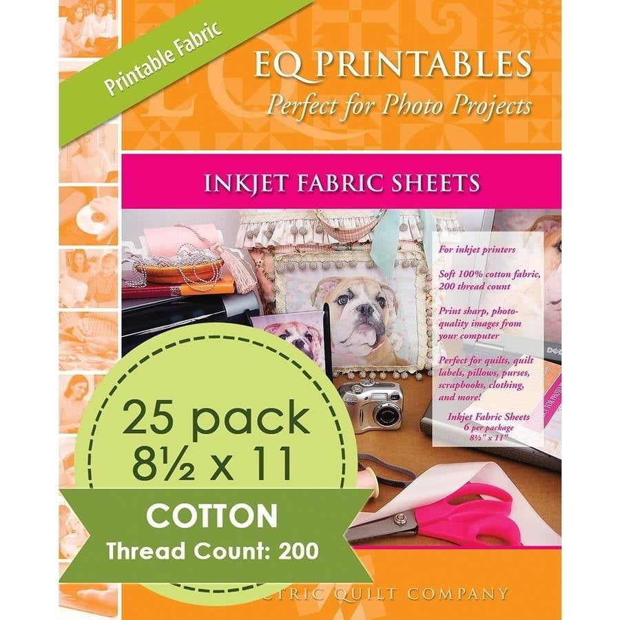Inkjet Printable Fabric Sheets 8 5 X11 25 Pkg Warm White Walmart