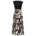 thumbnail image 4 of Summer Dresses For Women 2025 Floral Print Wrap Short Sleeve Maxi Dress Patchwork Ruffle A Line Dress, 4 of 5
