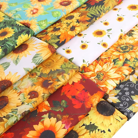 AUQ 10 Pieces Autumn-Themed Quality Cotton Fabric Squares,Skin-Friendly Material for Diy Handmade Crafts,Thanksgiving Design Fall Fabric,25 X 25 Cm