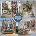 thumbnail image 5 of 1 Panel Outdoor Curtains for Patio Waterproof 54"x95" Texas Star Farmhouse Weatherproof Privacy Outsides Curtains, Rustic Black Plaid Berry Wooden Grommet Thermal Drapes for Cabana Porch Pergola, 5 of 8