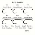 thumbnail image 3 of 50pcs Competition Barbless Fly Tying Fishing Hook High Carbon Steel Tying Materials Jig Dry Nymph Shirmp Wet Caddis Fly Hooks Black Nickle Size # 6/ # 8/ # 10/ # 12/ # 14/ # 16/ # 18/ # 20, 3 of 9