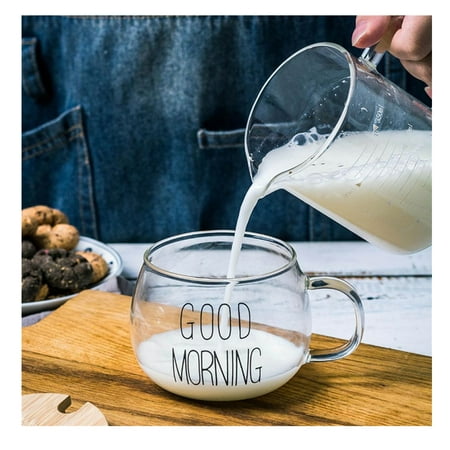 

Kitchen Decoration Drinkware Heat-Resistant Milk Cup With Handle Breakfast Cup Cereal Cup Glass Water Cup
