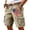 Khaki, variant on Men's Vintage Washed Cargo Shorts with America 250 Years Graphic and Utility Pockets Featuring Loose Fit Design for Summer Fishing Army Green L