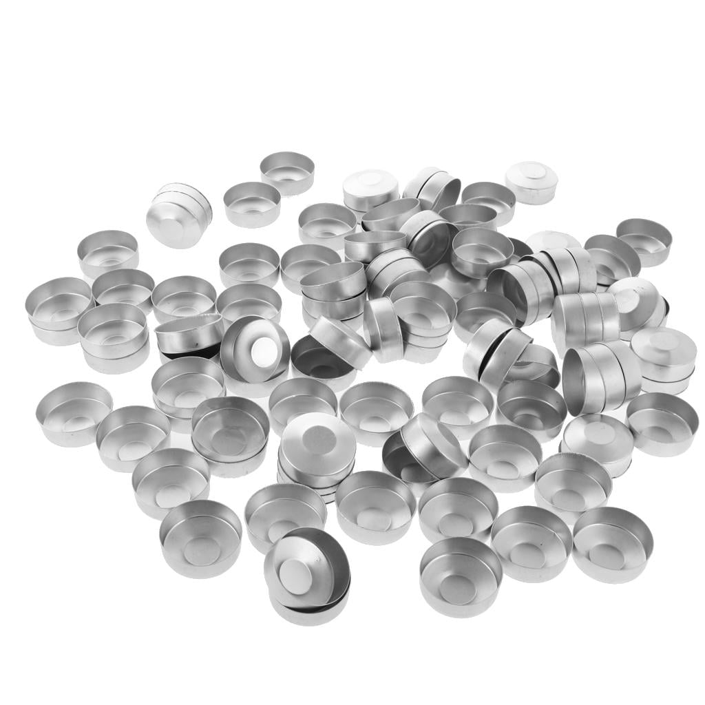FVDPWYE 200x Aluminium Tea Light Empty Case Container + Candle Wicks Candles Making