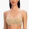 thumbnail image 4 of MELENECA Women's Strapless Bras for Large Bust Minimizer Unlined with Underwire Clear Strap Almond Heather 38F, 4 of 4