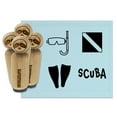 thumbnail image 1 of Scuba Diving Diver Flag Snorkel Mask Fins Rubber Stamp Set for Scrapbooking Crafting Stamping - Small 3/4 Inch, 1 of 7