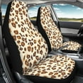 thumbnail image 3 of ZIATUBLE Leopard Print Car Seat Covers Front Seat Only 2 Packs Aesthetic Auto Interior Seat Protector Car Decor Accessories Dust Resistant Driver Seat Covers for Most Cars SUV Trucks, 3 of 7