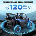 thumbnail image 4 of 24V Kids Ride On Car UTV,Remote Control Ride on Toys  Electric Car for for Ages 3-8,LED Lights, Spring Suspension, 3 Speeds, Music, Blue, 4 of 8