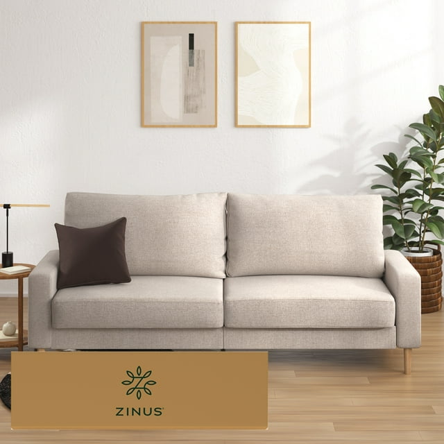 Sofá en Caja Zinus Colton de 3 Plazas de Memory Foam Beige