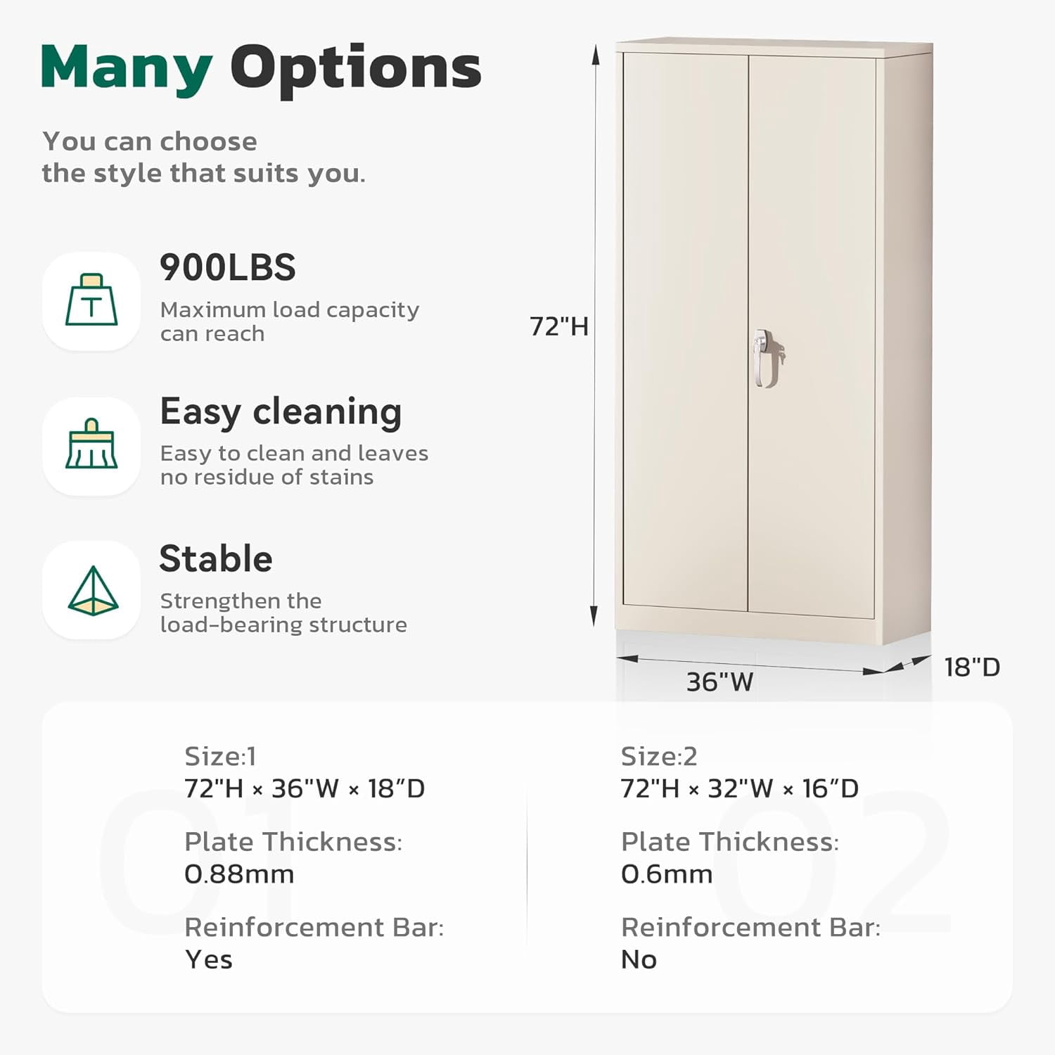 SOLAURA 72 inches Tall Metal Garage Storage Cabinets, Lockable Steel Storage Cabinet with Doors and Adjustable Shelves for Office, Home, Shops, Garage, Assembly Required, Warm Gray