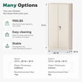 thumbnail image 2 of SOLAURA 72 inches Tall Metal Garage Storage Cabinets, Lockable Steel Storage Cabinet with Doors and Adjustable Shelves for Office, Home, Shops, Garage, Assembly Required, Warm Gray, 2 of 7