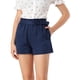 thumbnail image 1 of INSPIRE CHIC Pantalones Cortos Bolsa De Papel Cintura Elástica Casual Cintura Alta Pajarita Para Mujeres Azul Oscuro M, 1 of 6