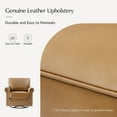 thumbnail image 4 of Genuine Leather Armchair Set of 2 Luxury Rocking Swivel Chair Metal Base Living Room Office Bedroom Camel, 4 of 7