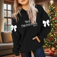 thumbnail image 5 of dazeni Yes , I'm Still Cold Fleece Lined Hoodies for Teen Girls Cute Bow Oversized Hoodies with Pockets Fashion Long Sleeve Preppy Clothes Black 110, 5 of 6