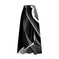 thumbnail image 4 of Spring Dresses for Women 2025 Viikei Casual Skirt with Elastic Waistband,Women's Printed Elastic Waistband Pleated Pocket Skirt With Mid Calf Skirt Black M, 4 of 5