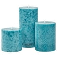 thumbnail image 3 of Mainstays Unscented Decorative Mottled Pillar Candles Set (3x3, 3x4, and 3x6), Teal Mottled Color, 3 of 5