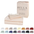 thumbnail image 1 of Bella Coterie Juego De Sábanas De Lujo Tamaño Twin Xl | Cultivado Orgánicamente | Viscosa Hecha De Bambú | Ultrasuave | Enfriamiento Para Personas Que Duermen Calientes | Bolsillo Profundo De 18" [Cha, 1 of 1