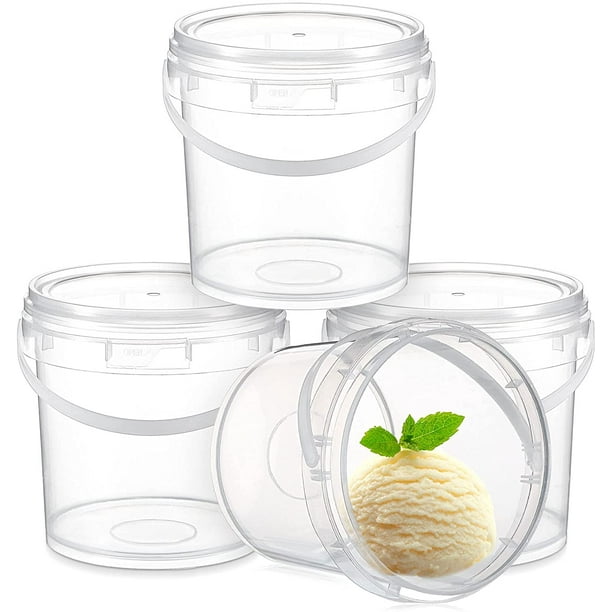 4 Pieces 2L Ice Cream Bucket Reusable Ice Cream Freezer Storage