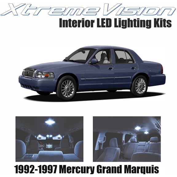 Xtremevision Interior LED for Mercury Grand Marquis 1992-1997 8 Pieces Cool White Interior LED Kit   Installation Tool