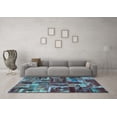 thumbnail image 3 of Ahgly Company Indoor Round Patchwork Light Blue Transitional Area Rugs, 3' Round, 3 of 4