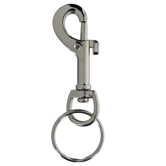 Hillman Belt Snap Key Ring, Nickel, Tempered Steel, Silver, 1 Pack