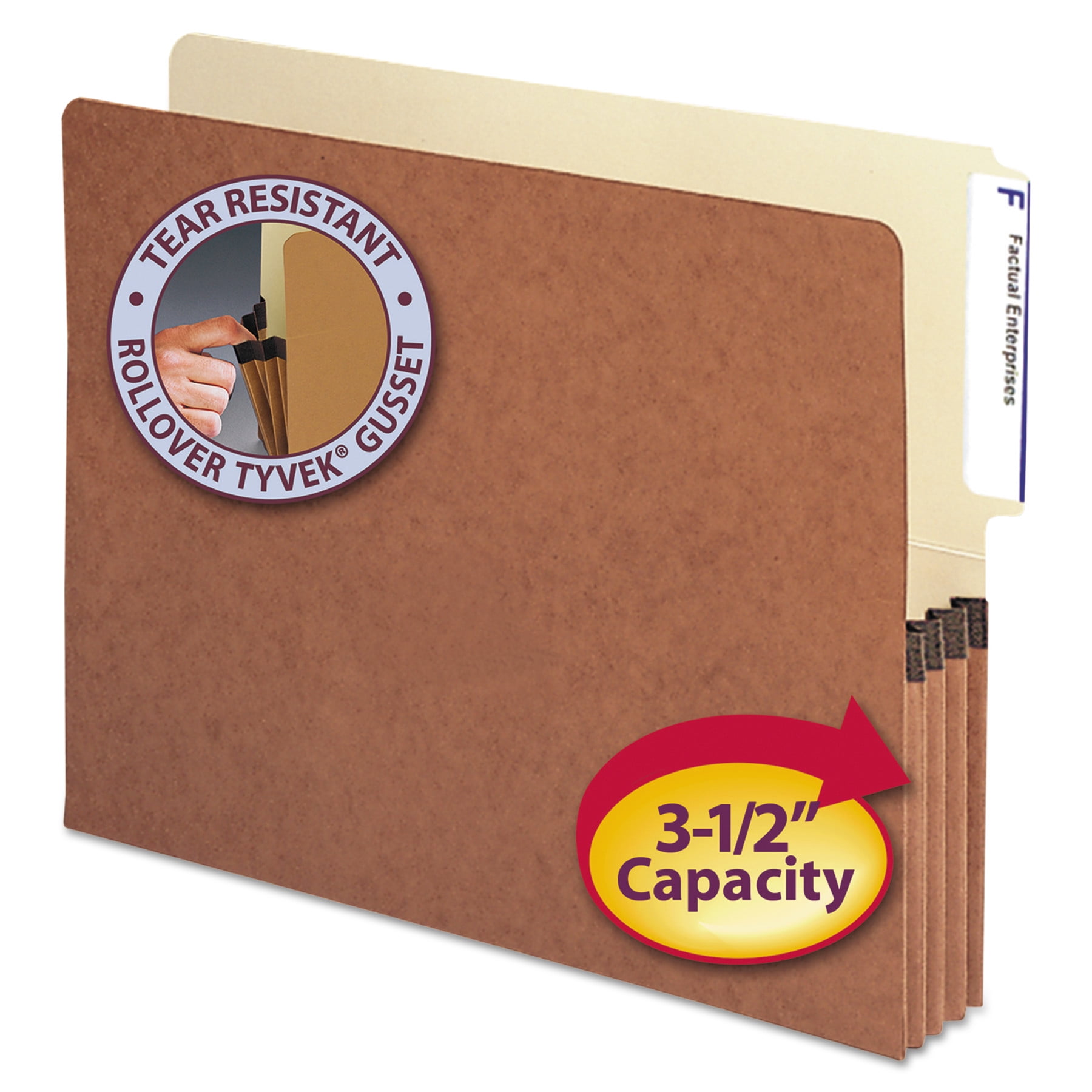 Redrope DropFront End Tab File Pockets, 3.5" Expansion, Letter Size