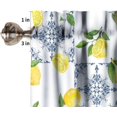 thumbnail image 5 of Summer Lemon Valance, Italian Navy Blue Tile Burlap Watercolor Lemon Fruit Window Curtain Valance for Living Room Kitchen Dinning Room Home Decor 54x18inch, 5 of 6