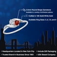 thumbnail image 2 of Gem Stone King 10K White Gold Round White Lab Grown Diamond and Red Garnet Ring for Women (0.37 Cttw, Round 3.5MM, Gemstone April Birthstone, Size 6), 2 of 6