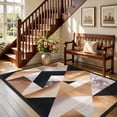 thumbnail image 6 of Toyoso 3x5 Modern Geometric Area Rug, Brown and Grey Abstract Rug, Medium Machine Washable Non-Slip Accent Mat, 0.25 inch Low Pile Stain Resistant Rug for Hallway and Bedroom, 6 of 7