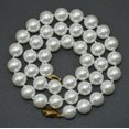 thumbnail image 5 of White 10mm Simulated Faux Pearl Necklace Hand Knotted Strand 18" Inch Stud Earring, 5 of 6