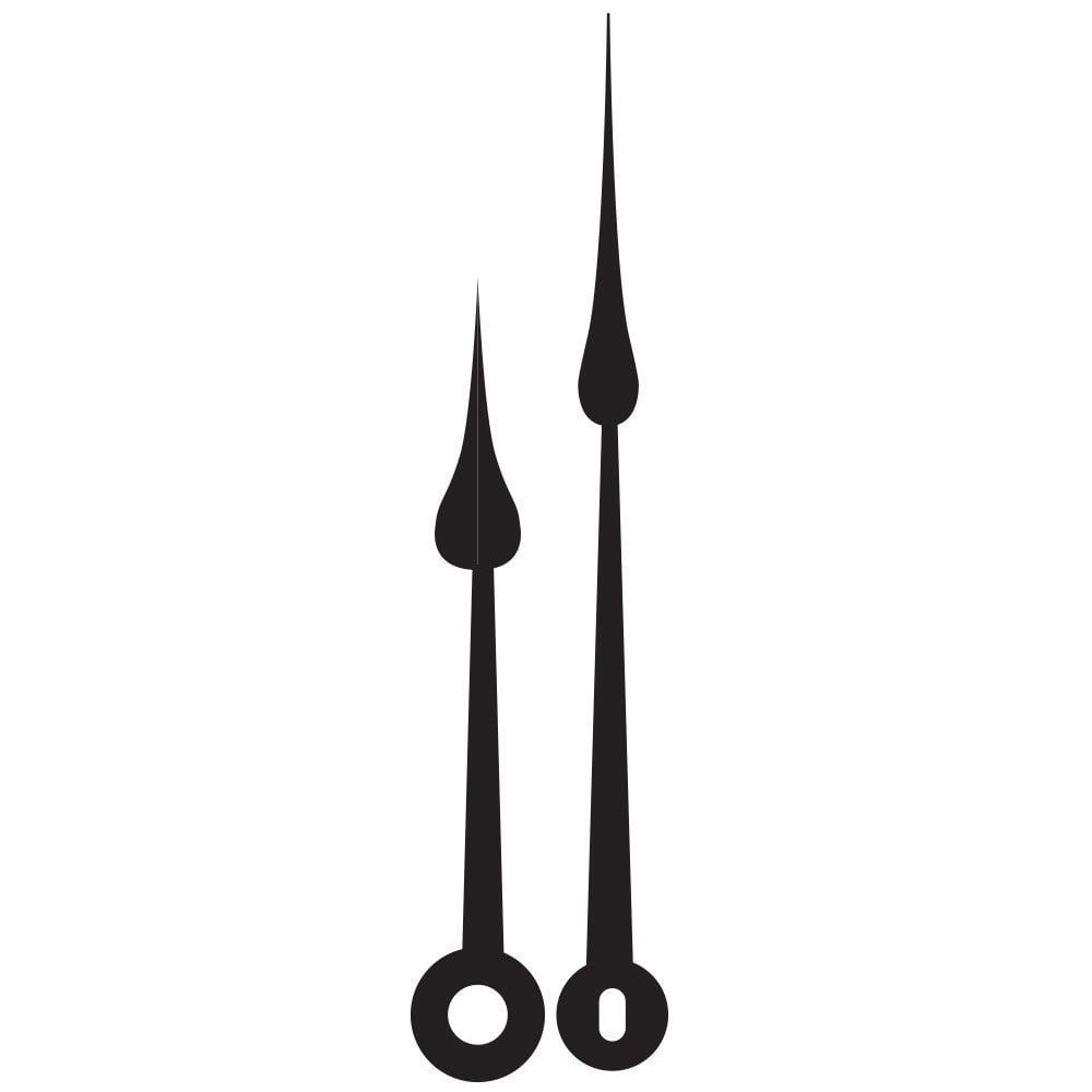 Hour and Minute Hand FREE SHIPPING! 7" Pair of Black Spade Clock Hands 