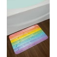 thumbnail image 2 of Pastel Bath Mat, Wooden Planks in Rainbow Colors Rural Rustic Home Cottage Theme Summer Shades Print, Non-Slip Plush Mat Bathroom Kitchen Laundry Room Decor, 29.5 X 17.5 Inches, Multicolor, Ambesonne, 2 of 2