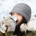 thumbnail image 6 of Dalrosia Womens Winter Beanie Hat Warm Knitted Slouchy Wool Hats Cap with Visor, 6 of 6