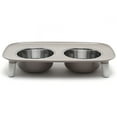 thumbnail image 2 of Messy Mutts Elevated Double Feeder with Stainless Bowls | Adjustable Height 3”, 5”, or 10” | Adjustable Standing Feeder for Dogs | 5 Cups per Bowl | Dark Grey, 2 of 5