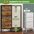 thumbnail image 4 of Comoda Cajonera para Recámara - 4 Cajones de Tela con Parte Superior de Madera y Marco de Acero Plegable - Mueble Organizador con Cajonera (Marrón Rústico), 4 of 4
