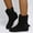 Black, variant on DPTALR Women's Winter Flat Leather Belt Buckle Suede Zipper Round Toe
