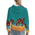 thumbnail image 7 of Uemuo Elephants Pattern Women's Hoodie with Eye-catching Drawstrings- Casual Pullover Hoodie with Kangaroo Pocket, Stylish Hooded Sweatshirt-Medium, 7 of 7