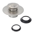 thumbnail image 1 of Cubierta de desagüe de baño Danco 10534 de metal niquelado cepillado, 1 of 7