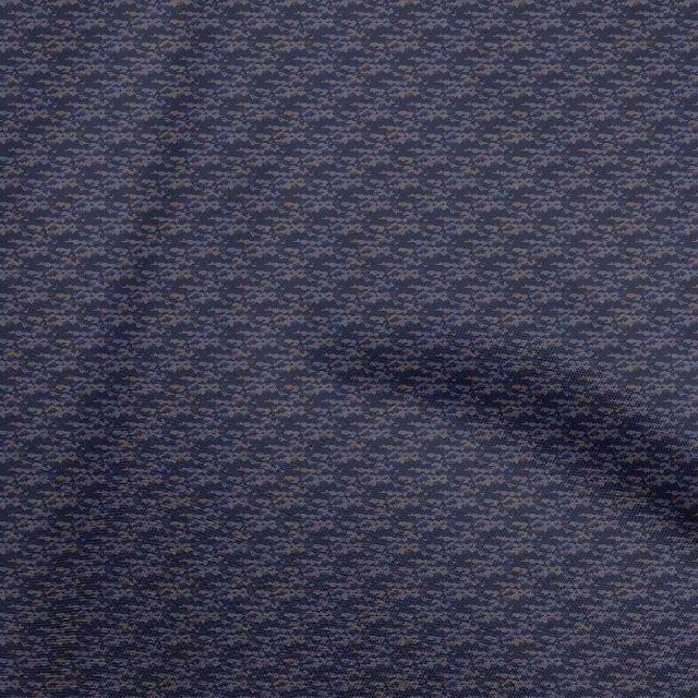 oneOone Rayon Dark Blue Fabric Abstract Polka Sewing Material Print Fabric By The Yard 56 Inch Wide