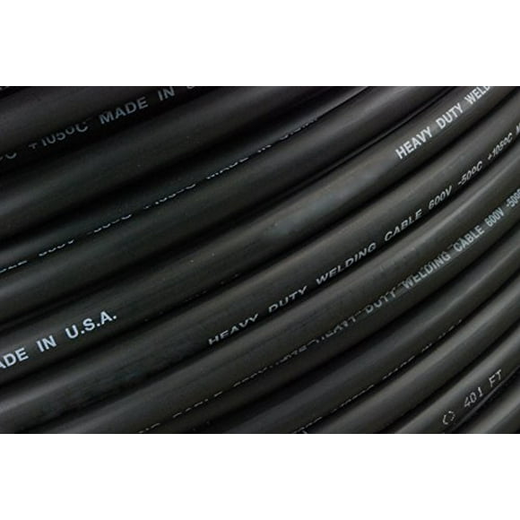 TEMCo WC0362-25 ft 2/0 Gauge AWG Welding Lead & Car Battery Cable Copper Wire BLACK | MADE IN USA