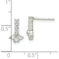 thumbnail image 3 of Sterling Silver Polished Cz Post Earrings (11.9 X 7) Made In India qe16228, 3 of 5