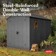 Keter Darwin 6 by 8 Foot Outdoor Garden Tool Storage Shed, Graphite Gray