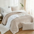 thumbnail image 6 of Rabbit Faux Fur Bubble Comforter Set Queen Size Plush Fluffy Comforter White Bedding Set Soft Cozy Warm Winter Bedding Queen Size Smoofy Velvet Bubble Fur Fuzzy Comforter Luxury Bedding 3 Pcs, 6 of 13