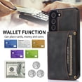 thumbnail image 6 of Design for Samsung Galaxy S22 5G Wallet Case with Tempered Glass Screen Protector PU Leather Credit Card Holder Slot Phone Cases Kickstand Shockproof Protective Cover for Men 6.1 inch Black, 6 of 6
