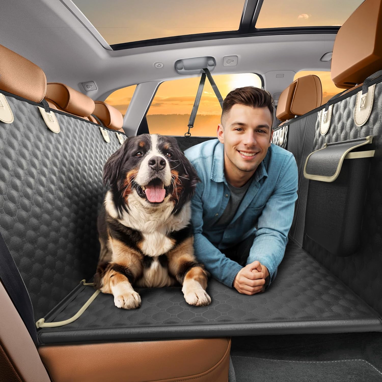 Duragear Rear Bench Car Seat Cover for Pets Microvelvet 56 W Color Sand Walmart